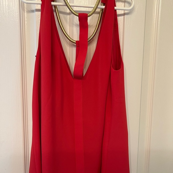 NWT size small BCBG lipstick red top with gold halter - Picture 6 of 7